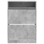 Schuhschrank mit 2 klappbaren Schubladen in Betongrau, 80x34x116 cm. von , Schuhregale und Schuhorganisatoren - Ref: Foro24-3...