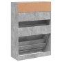 Mueble zapatero 2 cajones abatibles gris hormigón 80x34x116 cm