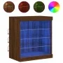 Aparador con luces LED roble marrón 60,5x37x67 cm by , Sideboards - Ref: Foro24-836699, Price: 64,12 €, Discount: %