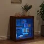Aparador con luces LED roble marrón 60,5x37x67 cm by , Sideboards - Ref: Foro24-836699, Price: 64,12 €, Discount: %