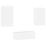 Muebles de TV de pared con LED 4 pzas madera ingeniería blanco de , Muebles TV - Ref: Foro24-3216818, Precio: 183,13 €, Descu...