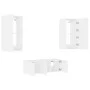 Wand-TV-Möbel mit LED-Beleuchtung, 4-teilig, aus weißem Ingenieurholz. von , TV-Möbel - Ref: Foro24-3216818, Preis: 181,05 €,...