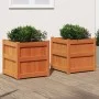 Jardineras de exterior 2 uds madera maciza de pino marrón cera by , Pots and planters - Ref: Foro24-837429, Price: 129,36 €, ...