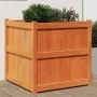 Massive Holz-Pflanzgefäß für den Außenbereich aus braunem Kiefernholz mit Wachsbeschichtung, 70x70x70 cm. von , Töpfe und Pfl...