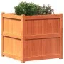 Jardinera exterior madera maciza pino marrón cera 70x70x70 cm by , Pots and planters - Ref: Foro24-837436, Price: 99,41 €, Di...