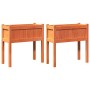 Jardineras con patas 2 uds madera maciza de pino marrón cera by , Pots and planters - Ref: Foro24-837559, Price: 79,29 €, Dis...