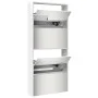 Mueble zapatero con espejo 4 niveles blanco brillo 63x17x134 cm by , Shoe racks and shoe organizers - Ref: Foro24-3228276, Pr...