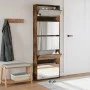 Schuhschrank und Spiegel 5 Ebenen in geräucherter Eiche 63x17x169,5 cm von , Schuhregale und Schuhorganisatoren - Ref: Foro24...
