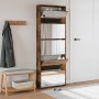 Schuhschrank und Spiegel 5 Ebenen in geräucherter Eiche 63x17x169,5 cm von , Schuhregale und Schuhorganisatoren - Ref: Foro24...