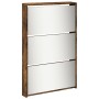 Schuhschrank und Spiegel 5 Ebenen in geräucherter Eiche 63x17x169,5 cm von , Schuhregale und Schuhorganisatoren - Ref: Foro24...