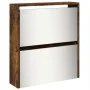 Schuhschrank und Spiegel 5 Ebenen in geräucherter Eiche 63x17x169,5 cm von , Schuhregale und Schuhorganisatoren - Ref: Foro24...