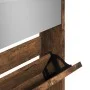 Schuhschrank und Spiegel 5 Ebenen in geräucherter Eiche 63x17x169,5 cm von , Schuhregale und Schuhorganisatoren - Ref: Foro24...