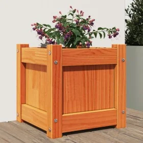 Jardinera exterior madera maciza pino marrón cera 31x31x31 cm by , Pots and planters - Ref: Foro24-837398, Price: 27,79 €, Di...