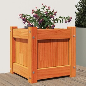 Jardinera exterior madera maciza pino marrón cera 31x31x31 cm by , Pots and planters - Ref: Foro24-837398, Price: 28,12 €, Di...