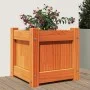Jardinera exterior madera maciza pino marrón cera 31x31x31 cm by , Pots and planters - Ref: Foro24-837398, Price: 27,85 €, Di...