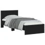 Bed frame with black engineered wood headboard 75x190 cm by , Beds and slatted bases - Ref: Foro24-838660, Price: 73,11 €, Di...