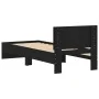 Bed frame with black engineered wood headboard 75x190 cm by , Beds and slatted bases - Ref: Foro24-838660, Price: 73,11 €, Di...