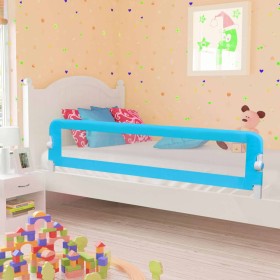 Barandilla de seguridad cama de niño poliéster azul 180x42 cm