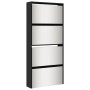 Mueble zapatero con espejo 4 niveles negro 63x17x134 cm by , Shoe racks and shoe organizers - Ref: Foro24-3228274, Price: 176...