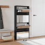 Mueble zapatero con espejo 4 niveles negro 63x17x134 cm by , Shoe racks and shoe organizers - Ref: Foro24-3228274, Price: 176...