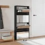 Mueble zapatero con espejo 4 niveles negro 63x17x134 cm by , Shoe racks and shoe organizers - Ref: Foro24-3228274, Price: 172...