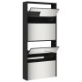Mueble zapatero con espejo 4 niveles negro 63x17x134 cm by , Shoe racks and shoe organizers - Ref: Foro24-3228274, Price: 176...