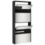 Mueble zapatero con espejo 4 niveles negro 63x17x134 cm by , Shoe racks and shoe organizers - Ref: Foro24-3228274, Price: 172...