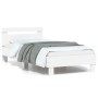 Bed frame with headboard and white LED lights 75x190 cm by , Beds and slatted bases - Ref: Foro24-838750, Price: 89,00 €, Dis...