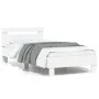 Bed frame with headboard and white LED lights 75x190 cm by , Beds and slatted bases - Ref: Foro24-838750, Price: 87,93 €, Dis...