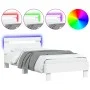 Bed frame with headboard and white LED lights 75x190 cm by , Beds and slatted bases - Ref: Foro24-838750, Price: 87,93 €, Dis...