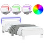 Bettgestell mit Kopfteil und weißen LED-Leuchten 75x190 cm von , Betten und Lattenroste - Ref: Foro24-838750, Preis: 89,33 €,...