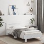 Bettgestell mit Kopfteil und weißen LED-Leuchten 75x190 cm von , Betten und Lattenroste - Ref: Foro24-838750, Preis: 89,33 €,...