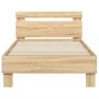 Bed frame headboard LED lights Sonoma oak 75x190 cm by , Beds and slatted bases - Ref: Foro24-838752, Price: 67,65 €, Discoun...