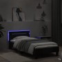 Bed frame with headboard and LED lights black 90x190 cm by , Beds and slatted bases - Ref: Foro24-838744, Price: 106,69 €, Di...