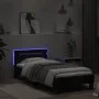 Bed frame with headboard and LED lights black 90x190 cm by , Beds and slatted bases - Ref: Foro24-838744, Price: 105,25 €, Di...