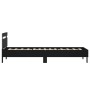 Bed frame with headboard and LED lights black 90x190 cm by , Beds and slatted bases - Ref: Foro24-838744, Price: 106,69 €, Di...