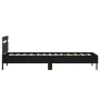 Bed frame with headboard and LED lights black 90x190 cm by , Beds and slatted bases - Ref: Foro24-838744, Price: 105,25 €, Di...