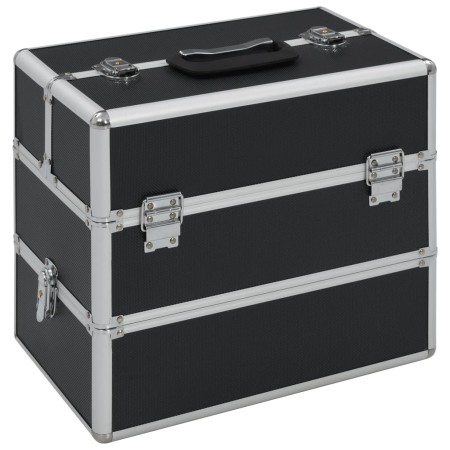 Maletín de maquillaje 37x24x35 cm aluminio negro de vidaXL, Neceseres - Ref: Foro24-91837, Precio: 53,02 €, Descuento: %