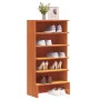 Mueble zapatero madera maciza de pino marrón cera 52x30x104 cm by , Shoe racks and shoe organizers - Ref: Foro24-837393, Pric...