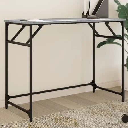 Escritorio madera ingeniería y acero Sonoma gris 100x45x76 cm de , Escritorios - Ref: Foro24-842269, Precio: 49,26 €, Descuen...