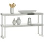 Regal auf Arbeitstisch 2 Etagen Edelstahl 110x30x65 cm von , Wiederherstellung - Ref: Foro24-376449, Preis: 145,79 €, Rabatt: %