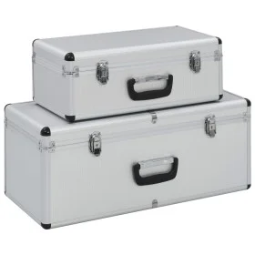 Cajas de almacenamiento 2 unidades aluminio plateado de vidaXL, Cajas de herramientas - Ref: Foro24-91850, Precio: 98,34 €, D...