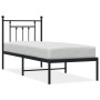Bed frame with black metal headboard 75x190 cm by , Beds and slatted bases - Ref: Foro24-353527, Price: 70,72 €, Discount: %
