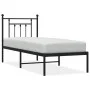 Bettgestell mit schwarzem Metallkopfteil 75x190 cm von , Betten und Lattenroste - Ref: Foro24-353527, Preis: 69,60 €, Rabatt: %
