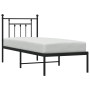 Bed frame with black metal headboard 75x190 cm by , Beds and slatted bases - Ref: Foro24-353527, Price: 70,72 €, Discount: %