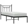 Bed frame with black metal headboard 75x190 cm by , Beds and slatted bases - Ref: Foro24-353527, Price: 69,60 €, Discount: %