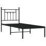 Bed frame with black metal headboard 75x190 cm by , Beds and slatted bases - Ref: Foro24-353527, Price: 70,72 €, Discount: %