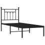 Bed frame with black metal headboard 75x190 cm by , Beds and slatted bases - Ref: Foro24-353527, Price: 69,60 €, Discount: %