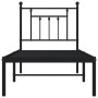Bed frame with black metal headboard 75x190 cm by , Beds and slatted bases - Ref: Foro24-353527, Price: 70,72 €, Discount: %