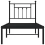 Bed frame with black metal headboard 75x190 cm by , Beds and slatted bases - Ref: Foro24-353527, Price: 69,60 €, Discount: %